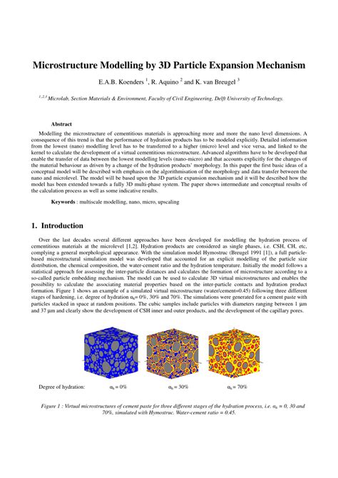 Pdf Microstructure Modelling By 3d Particle Growth Mechanism