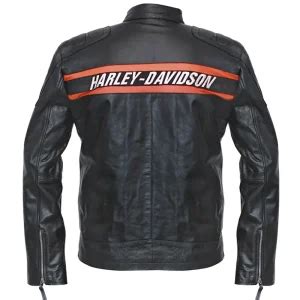 Bill Goldberg Harley Davidson Black Leather Motorcycle Jacket