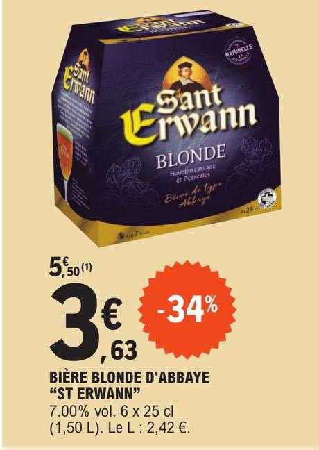 Promo Bi Re Blonde D Abbaye St Erwann Chez E Leclerc Icatalogue Fr