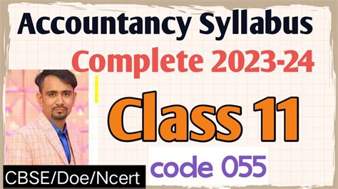 Accountancy Syllabus Class Class Accountancy Syllabus