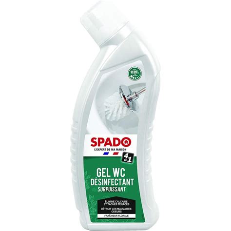 Stock Bureau SPADO Flacon 750 ml Gel WC Surpuissant Désinfectant 4 en 1