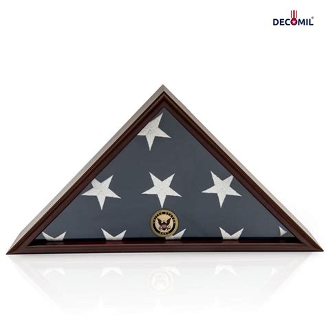 5x9 Burialfuneralveteran Flag Elegant Display Case Solid Wood