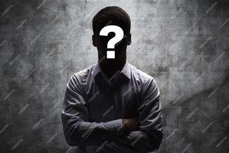 Premium Photo Anonymous Man In A Business Shirt With Question Mark On