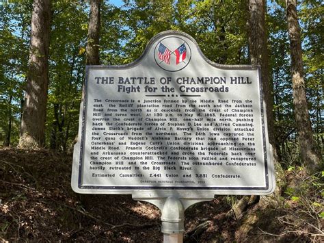 The Battle Of Champion Hill Marker In Front Of Trees