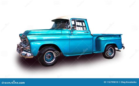 Classic American Pickup Truck White Background Editorial Image