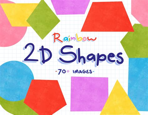 Rainbow 2d Shapes Clipart Shapes Download 2d Shapes Clip Art Etsy