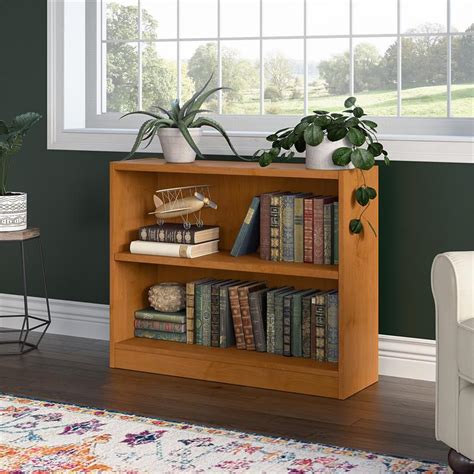 Universal Small 2 Shelf Bookcase In Natural Cherry Engineered Wood