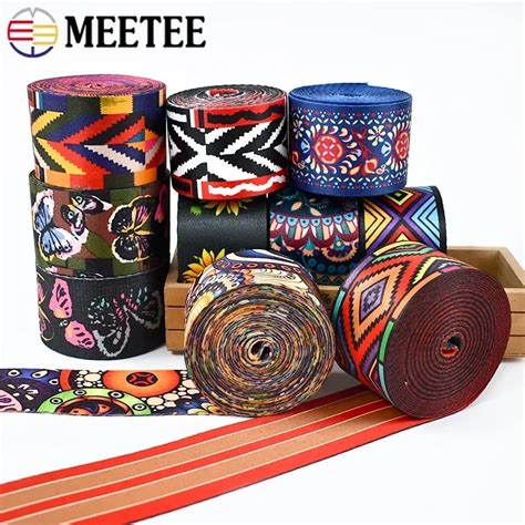 5m Meetee 38 50mm Ethnischen Jacquard Gurtband Nylon Muster Band Tasche