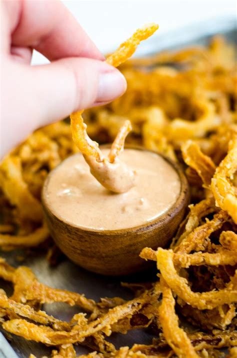 Homemade Crispy Onion Strings French Fried Onions Food Above Gold