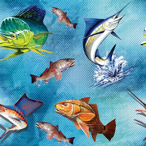 ocean fish fishing fabric  beautiful quilt