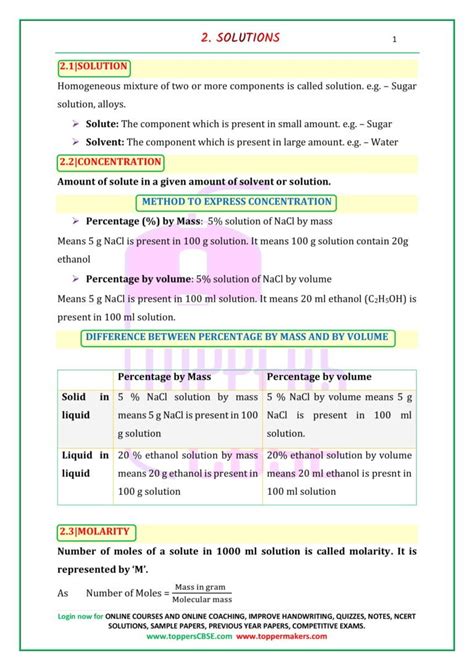 Class Chemistry Handwritten Notes Toppers Cbse