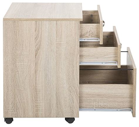 Merax Luxurious Mobile File Storage Cabinet With 3 Drawers Sonoma Oak