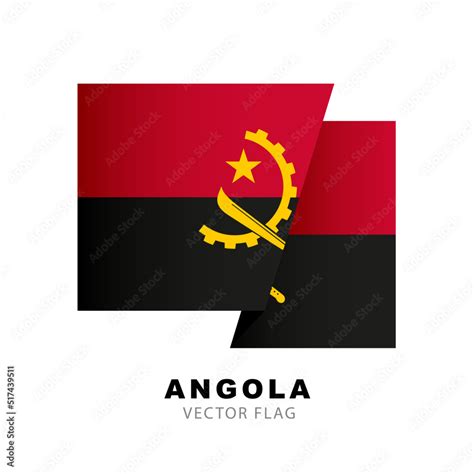 colorful angolan flag logo flag  angola vector illustration