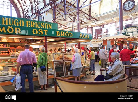 Schweden Göteborg Saluhallen Markthalle Auf Kungstorget Platz