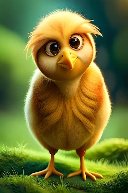 Premium AI Image A Cartoon Picture Of A Chicken With Big Eyes