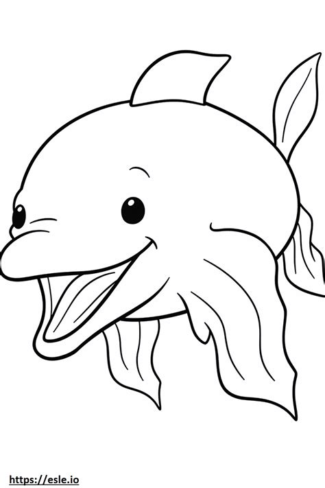 Baleen Whale Kawaii Coloring Page