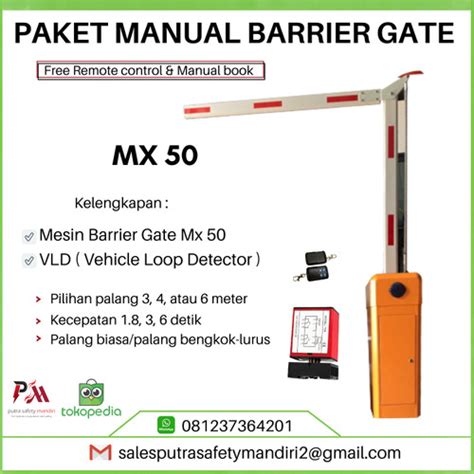 Jual PAKET MANUAL BARRIER GATE MX 50 MESIN BUKA TUTUP PALANG OTOMATIS