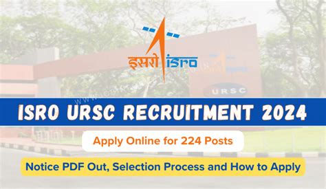 ISRO URSC Recruitment 2024 Notice Online Form For Various Posts