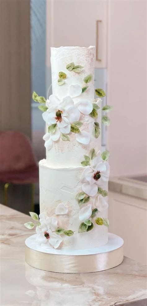 50 Beautiful Wedding Cakes In 2022 White Flower Cascading Cake