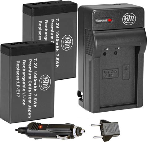 Bm Premium 2 Pack Of Lp E17 Batteries And Battery Charger