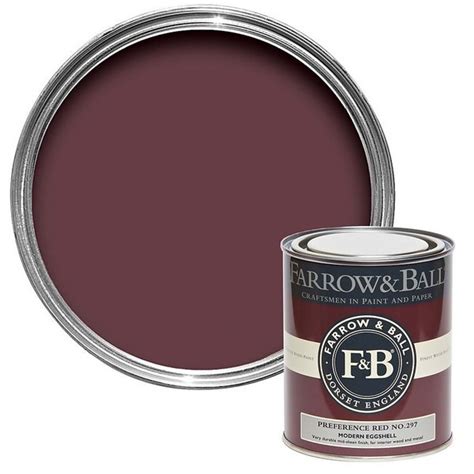 Farrow Ball Modern Eggshell Paint Preference Red Ml Homebase