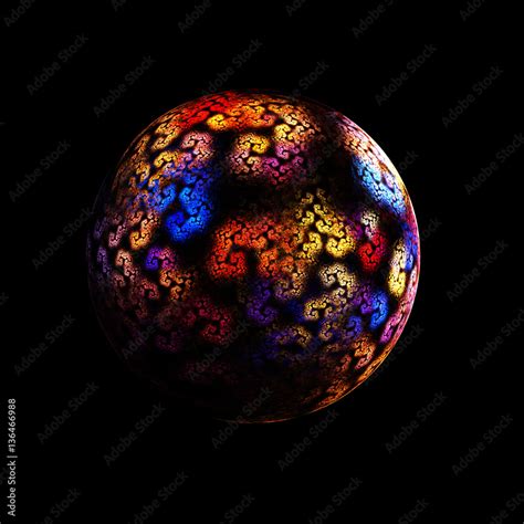 Fractal Sphere - Fractal Art - 3D image Stock Illustration | Adobe Stock