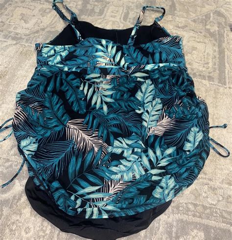 Cacique Swim One Piece Swimsuit Plus Sz 20 Womens Bla… Gem