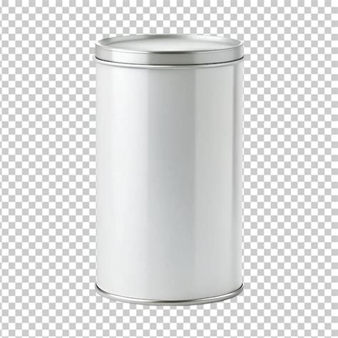 Premium Psd White Blank Tin Can Metal Tin Can Transparent Background