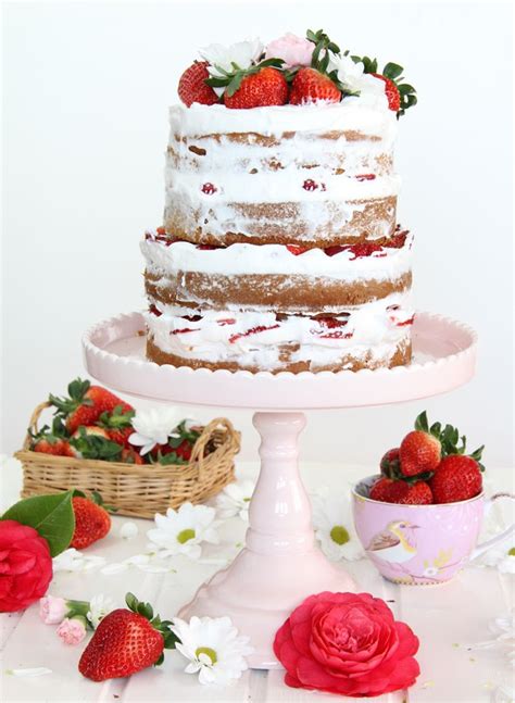 Receta De Naked Cake De Fresas Con Nata Torta De Vainilla Tortas