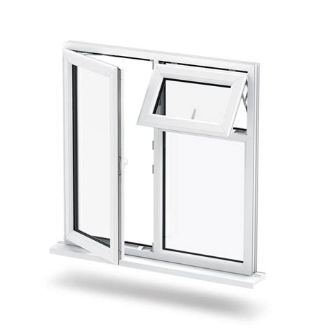 White UPVC Casement Windows With Ventilator Glass Thickness 5 Mm