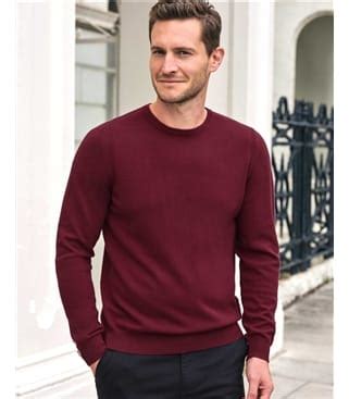 Merlot Mens Cashmere Crew Sweater WoolOvers UK