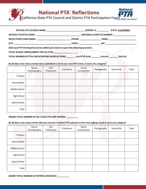 Fillable Online California State Pta Council And District Pta