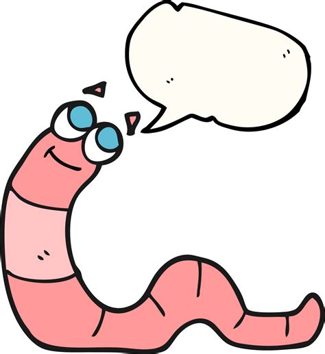 hand drawn speech bubble cartoon worm  png