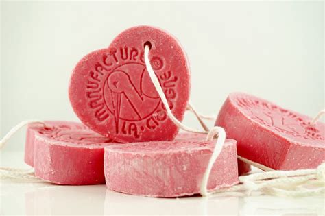 Coeur de Savon Framboise Savon 50gr avec corde au karité bio