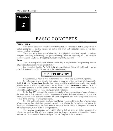 Solution 1st Year Chemistry Chapter 1 Basic Concepts Chemistry Notes