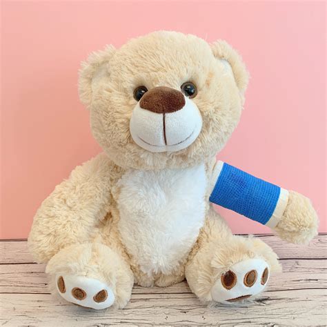 Broken Arm Bear 12 Higgy Bear With Blue Broken Arm Etsy