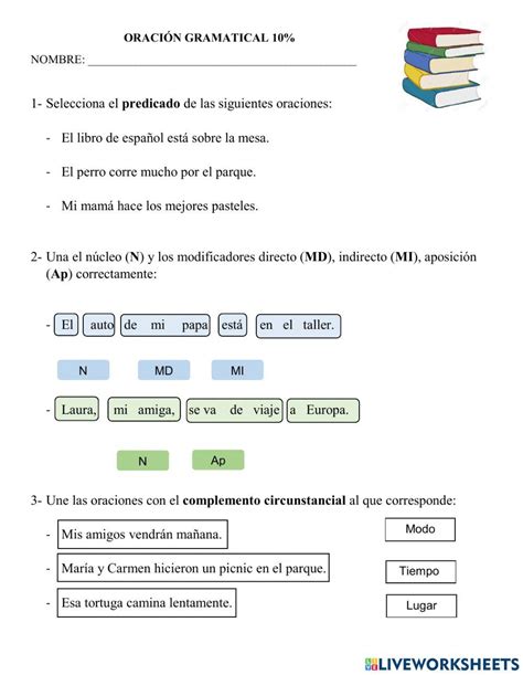 Oración Gramatical Live Worksheets