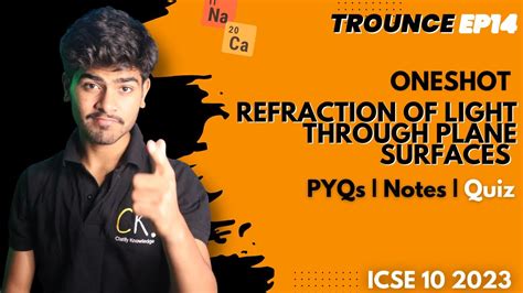 Refraction Of Light Icse Class 10 One Shot Handwritten Notes Pyqs Mcq 2023 Youtube