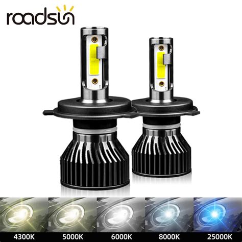 Roadsun Pcs H H Led Lights H H H Car Headlight Bulbs Hb