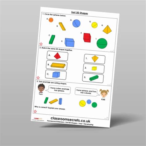 Sort D Shapes Homework Resource Classroom Secrets