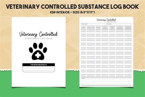 Premium Vector Veterinary Controlled Substance Log Book Kdp Interior