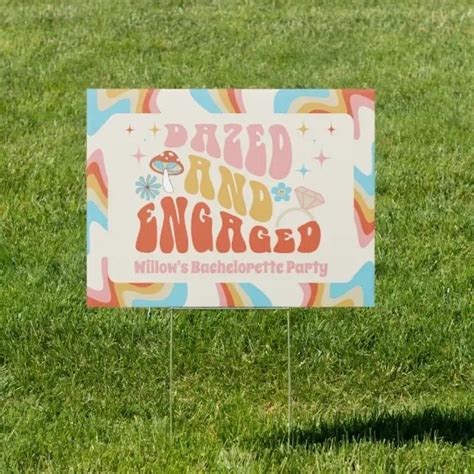 Dazed And Engaged Bachelorette Party Decor Sign Zazzle In