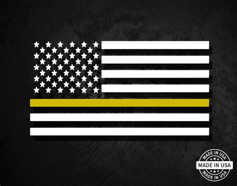 Thin Gold Line Flag Decal American Die Cut Decals