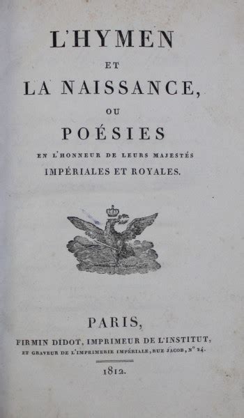 L HYMEN ET LA NAISSANCE OU POESIES RECUEIL DE POESIES POUR LA