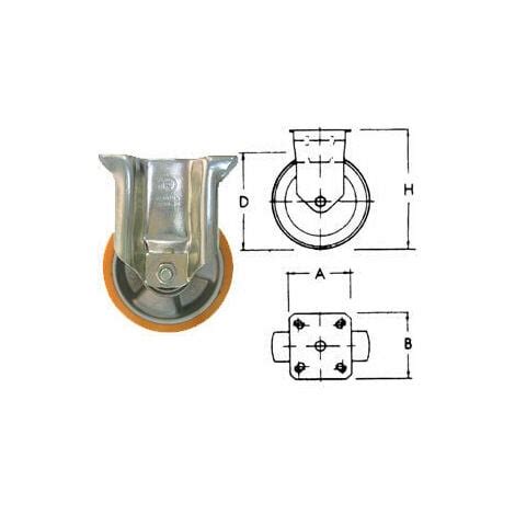 RUOTA CON SUPPORTP FISSO POLIURETANO 100