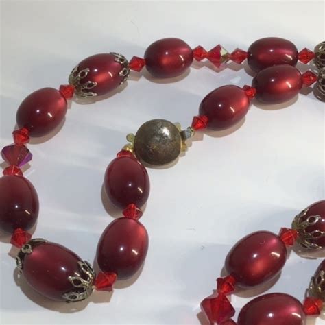 Jewelry Vintage Red Bead Necklace Poshmark