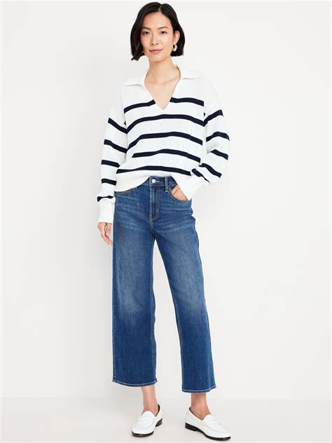 High Waisted Wow Crop Wide Leg Jeans Old Navy