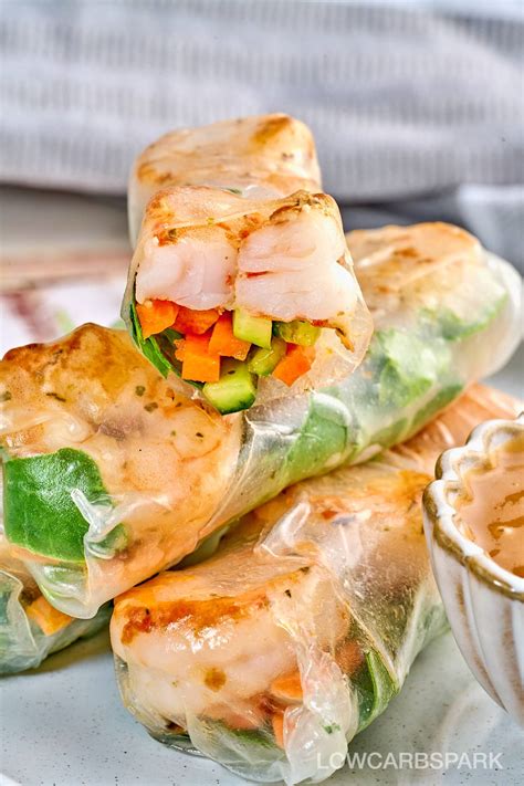 Healthy And Refreshing Shrimp Spring Rolls Recipe Low Carb Spark