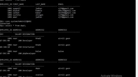 Vertical Fragmentation Using Oracle Sqlplus In Adbms Youtube