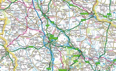 Staffordshire County Map I Love Maps